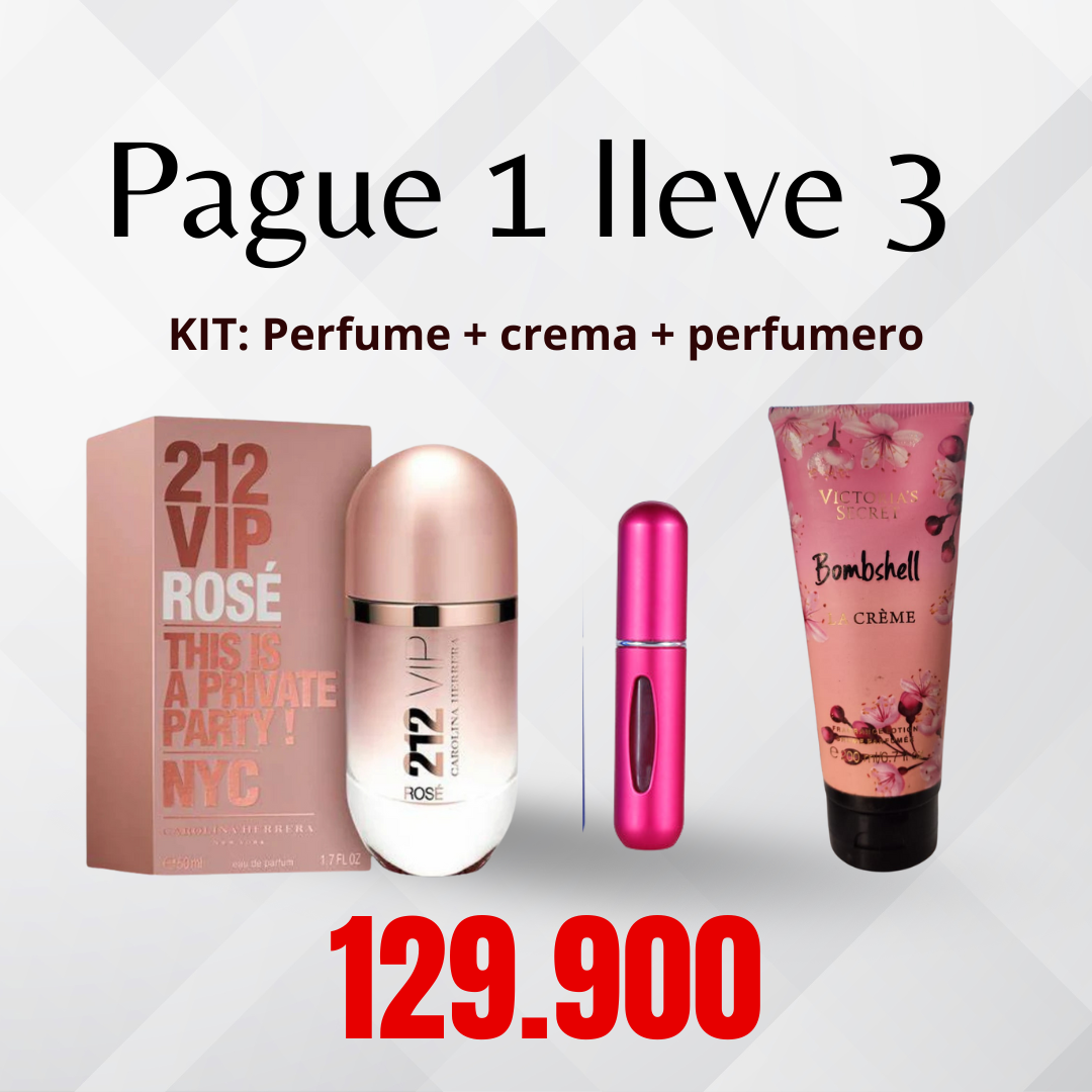 KIT: Perfume + crema + perfumero