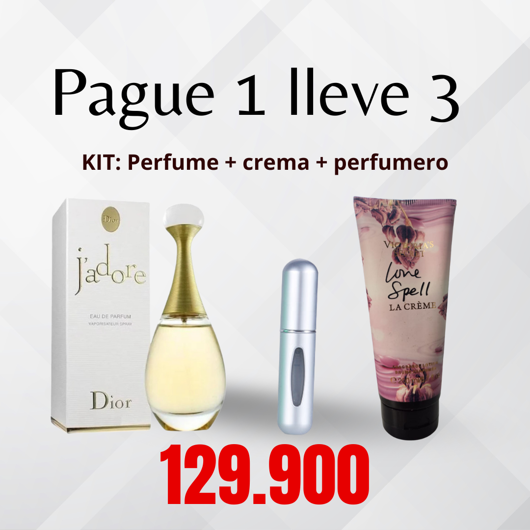 KIT: Perfume + crema + perfumero