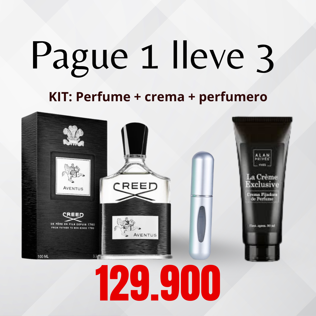 KIT: Perfume + crema + perfumero