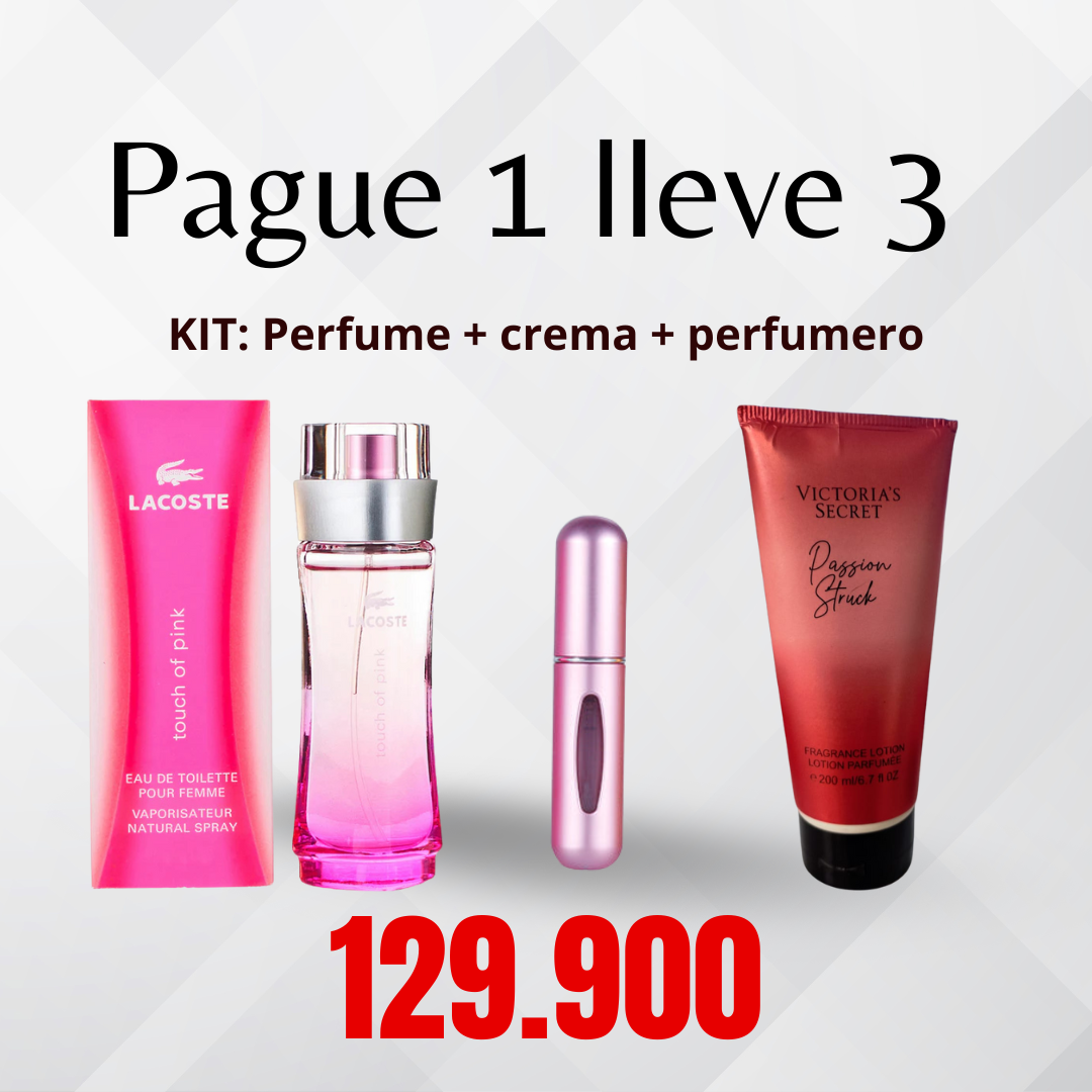 KIT: Perfume + crema + perfumero