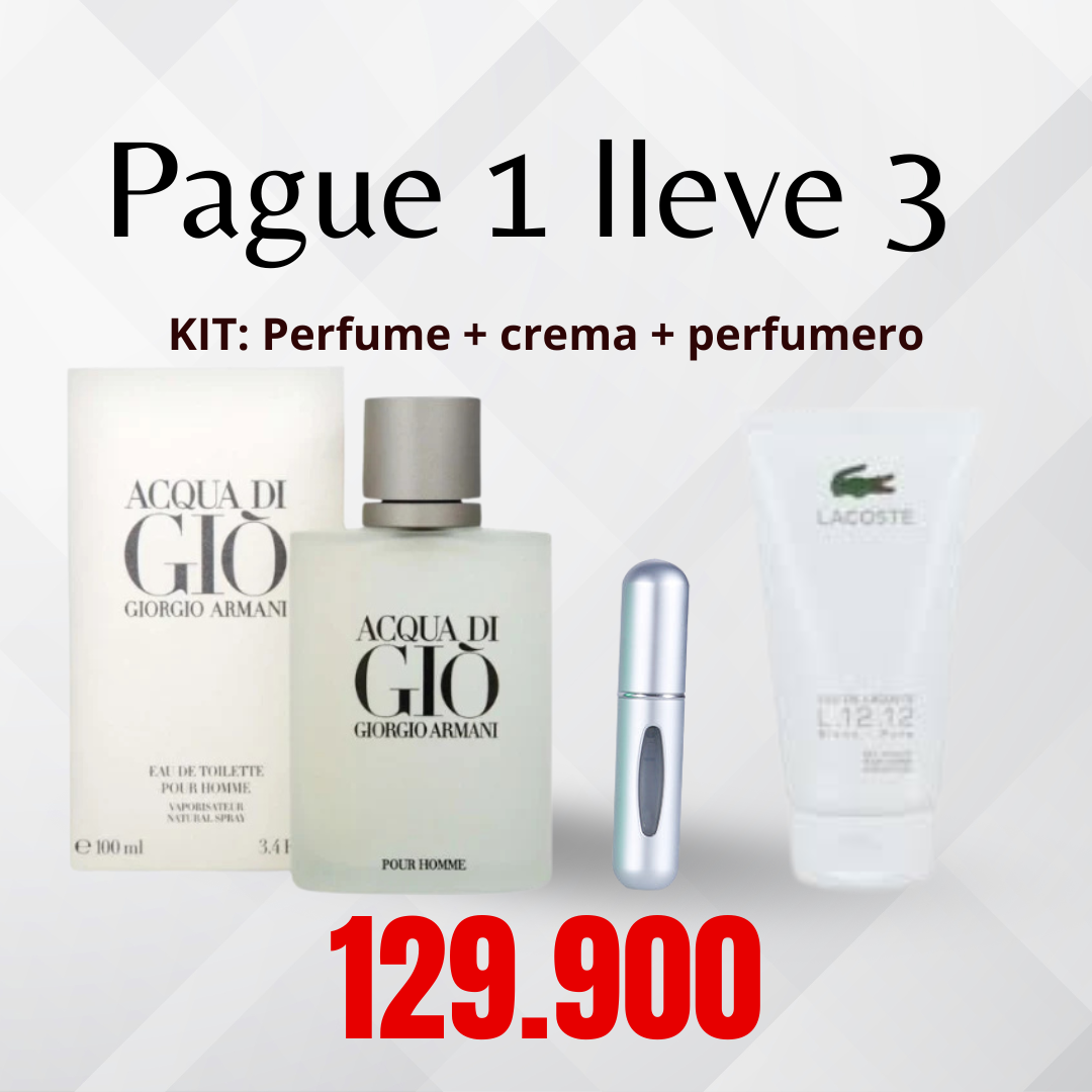 KIT: Perfume + crema + perfumero