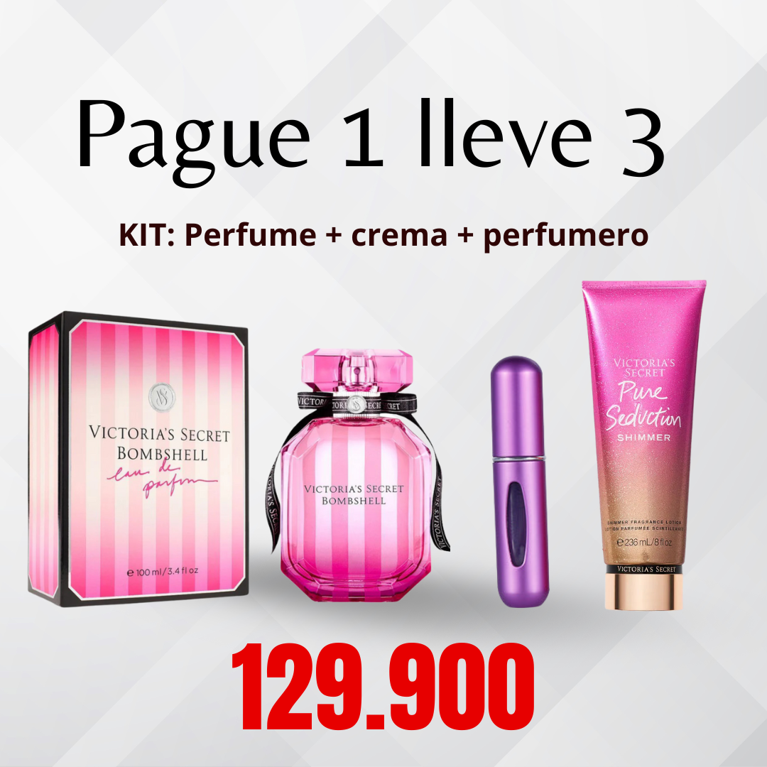 KIT: Perfume + crema + perfumero