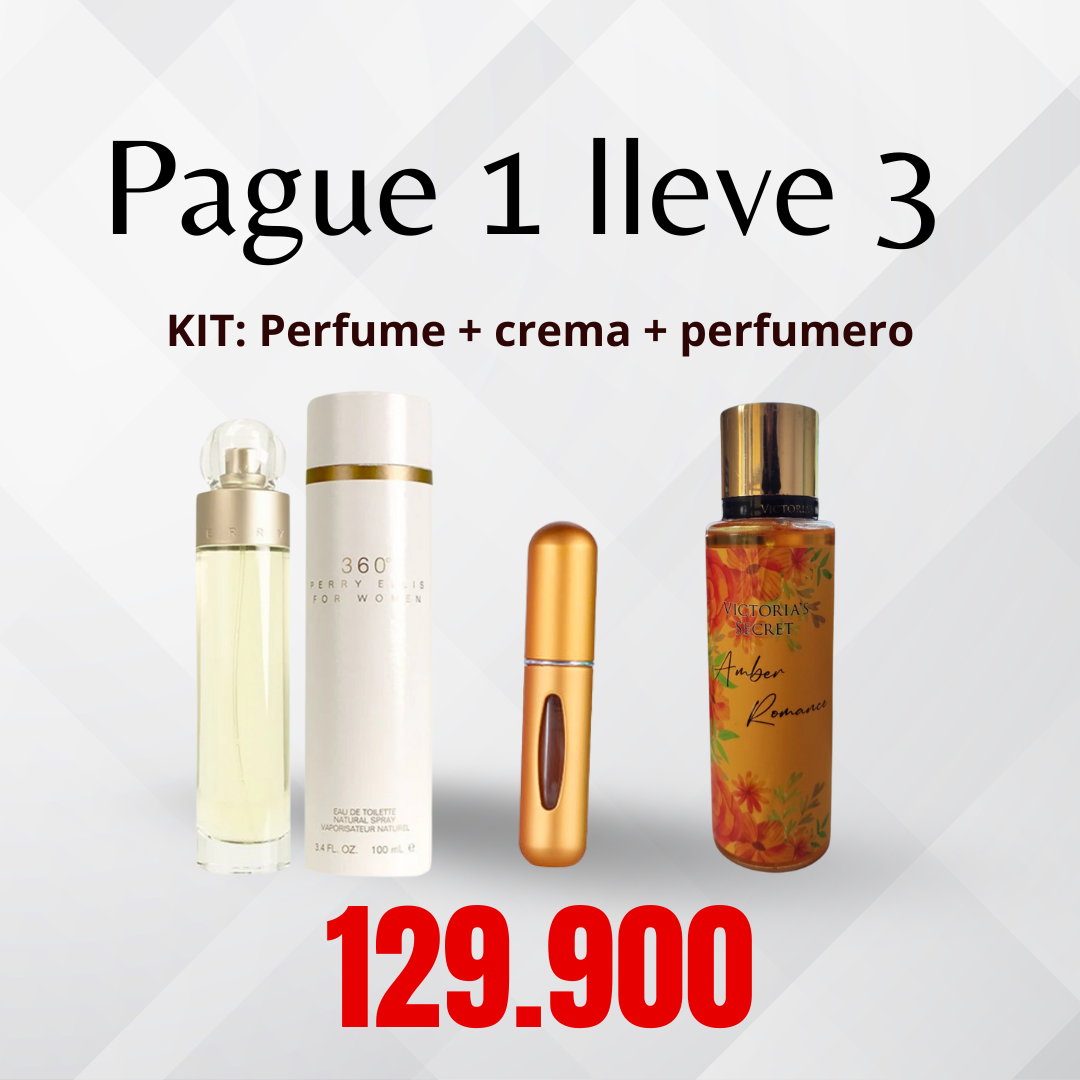 KIT: Perfume + perfumero + splash